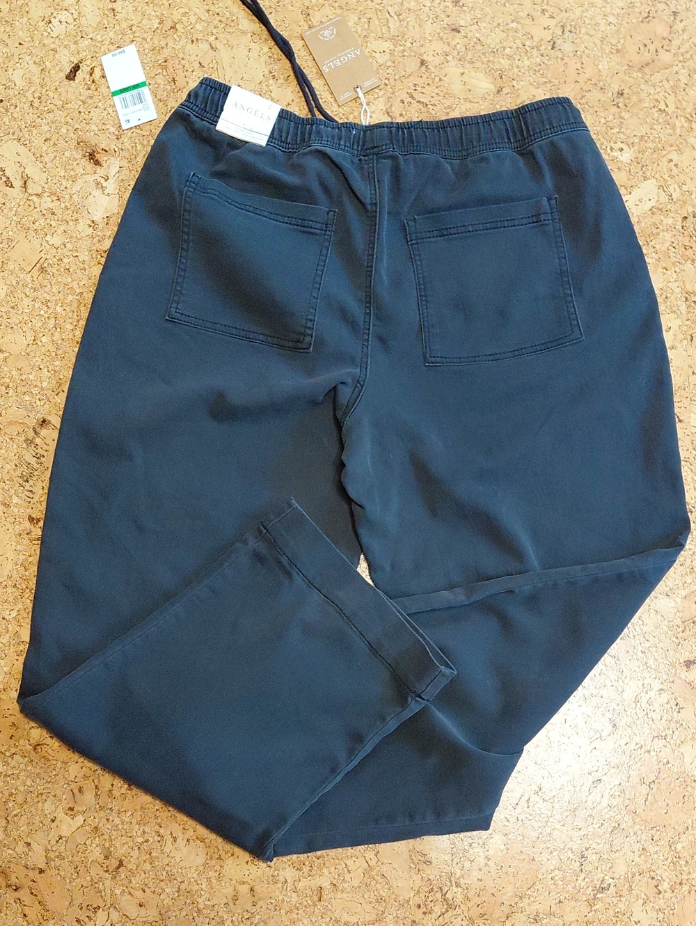 Angels Women's Indigo Relaxed Straight Leg Elastic Waist Pants Size L NWT - Picture 6 of 6